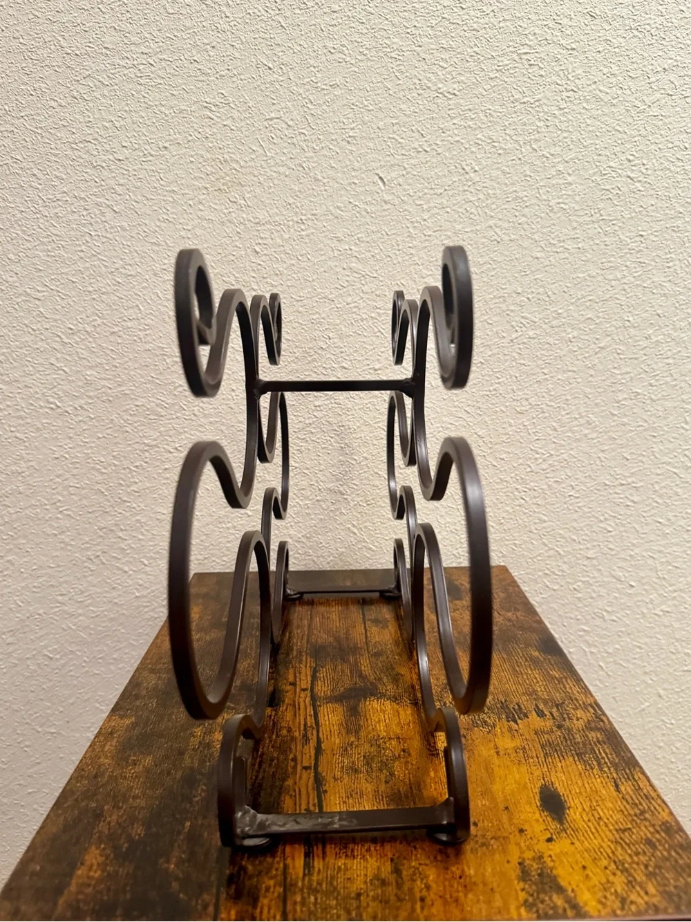 Vintage Metal Scrollwork 6 Bottle Wine Rack or Towel Holder
